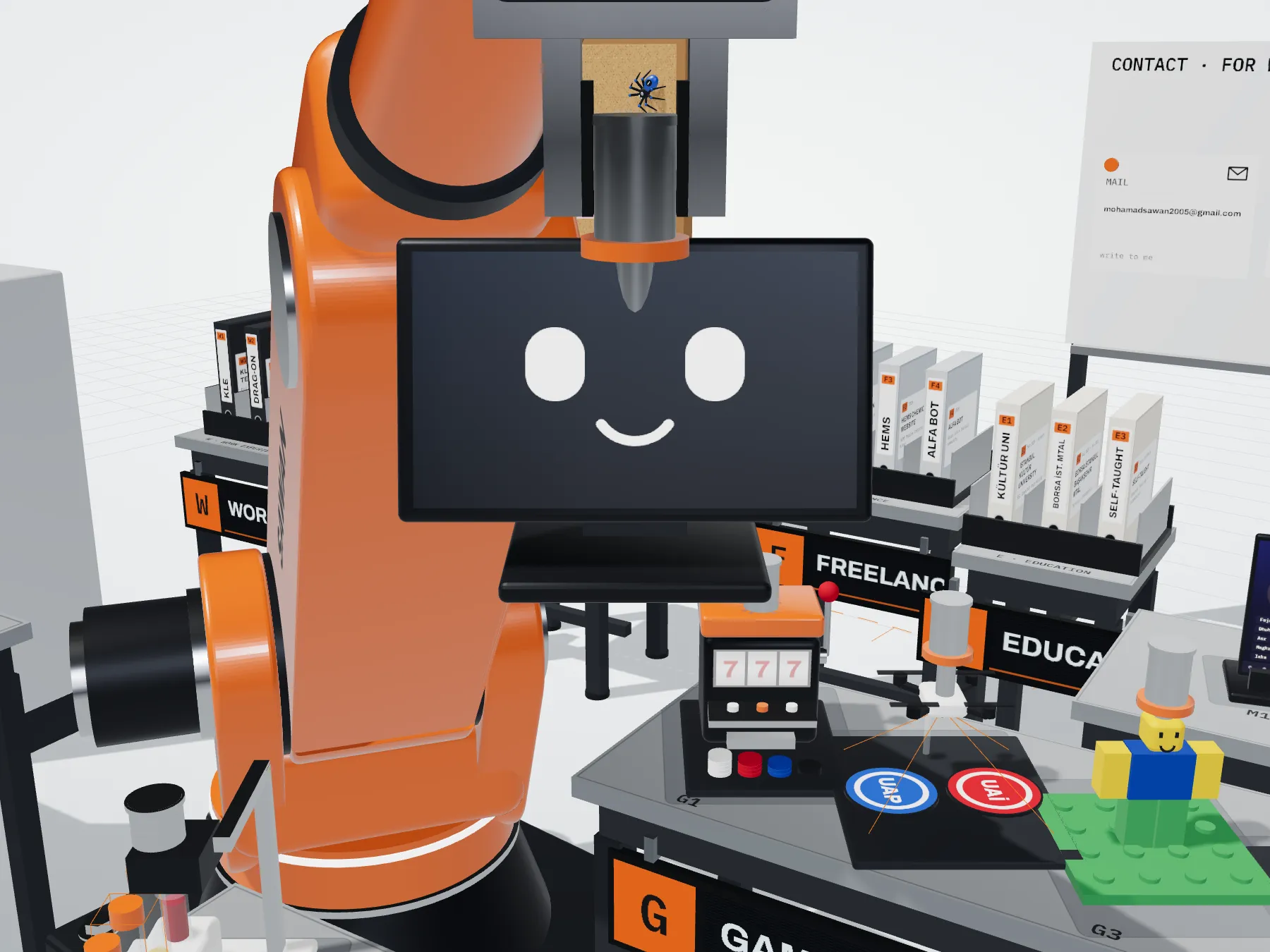 Scale model of the voice ai companion in the arm's gripper