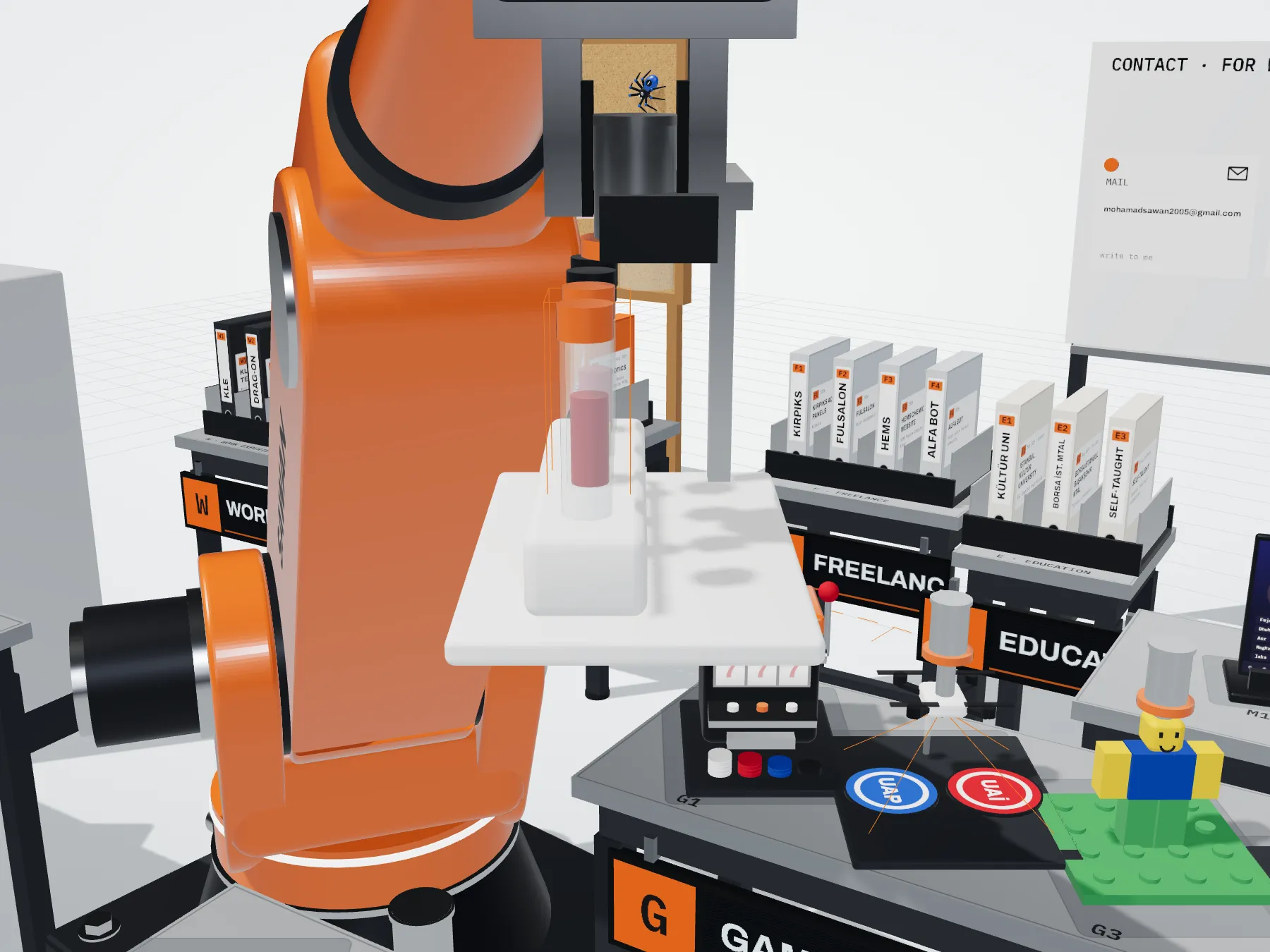 Scale model: Lab vision pipeline